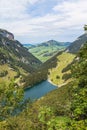 Aerial view of Seealpsee (lake) Royalty Free Stock Photo