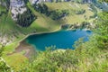 Aerial view of Seealpsee (lake) Royalty Free Stock Photo