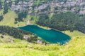 Aerial view of Seealpsee (lake) Royalty Free Stock Photo