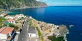 Aerial view of Seixal coastline in Madeira, Portugal Royalty Free Stock Photo