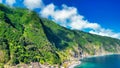 Aerial view of Seixal coastline in Madeira, Portugal Royalty Free Stock Photo