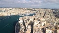 Aerial view of Senglea ancient cityscape in Malta Royalty Free Stock Photo