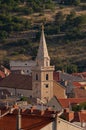 Aerial view of Senj town, touristic destination in Croatia Royalty Free Stock Photo