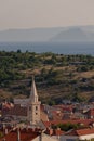 Aerial view of Senj town, touristic destination in Croatia Royalty Free Stock Photo