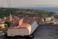 Aerial view of Senj town, touristic destination in Croatia Royalty Free Stock Photo
