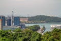 Aerial view of sentosa island is beautiful view and building at singapore Royalty Free Stock Photo