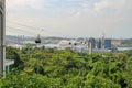 Aerial view of sentosa island is beautiful cable car and building at singapore Royalty Free Stock Photo