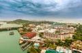 Aerial view on Sentosa island in Singapore. Royalty Free Stock Photo