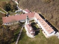 Top view on Serb Orthodox monastery Mesic situated in the Banat region, in the province of Vojvodina, Serbia Royalty Free Stock Photo