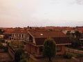 Aerial view of Settimo Torinese at sunset