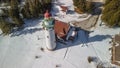 Aerial view of Seul Choix light house in Michigan