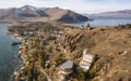 Aerial view of Sevanavank Monastery complex on the lake Sevan Royalty Free Stock Photo