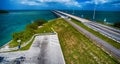 Aerial view of Seven Miles Bridge along Overseas Highway, Florid Royalty Free Stock Photo