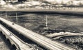 Aerial view of Seven Miles Bridge along Overseas Highway, Florid Royalty Free Stock Photo