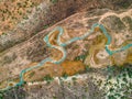 Aerial View of Sevier river in Utah, USA Royalty Free Stock Photo