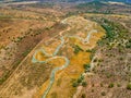 Aerial View of Sevier river in Utah, USA Royalty Free Stock Photo
