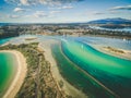 Aerial view of shallow ocean water. Narooma, NSW, Australia. Royalty Free Stock Photo