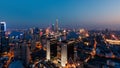 Aerial view of Shanghai city skyline at night Royalty Free Stock Photo