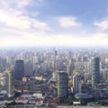 aerial view of Shanghai cityscape and modern skyscraper city in Royalty Free Stock Photo