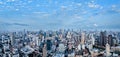 Aerial view Shanghai downtown skyline panorama