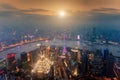 Aerial view of shanghai at Lujiazui finance district, China Royalty Free Stock Photo