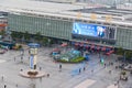 Aerial View of Shanghai Railway Station and Urban Architecture