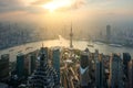 Aerial view of shanghai, shanghai lujiazui finance and business Royalty Free Stock Photo