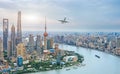 Aerial view of Shanghai skyline of China Royalty Free Stock Photo