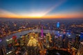 Aerial view of shanghai by the sunset Royalty Free Stock Photo