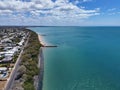 Aerial view of Shelley Beach with Hervey Bay in Queensland, Australia