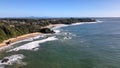 Aerial view of Shelley Beach on a sunny day in Port Macquarie , Australia