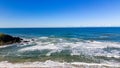 Aerial view of Shelley Beach on a sunny day in Port Macquarie , Australia