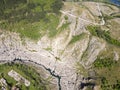 Aerial view of Sheytan Dere Shaitan River Canyon, Bulgaria Royalty Free Stock Photo
