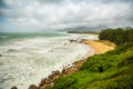 Aerial view of Shimei Bay Beach after typhoon, Hainan, China Royalty Free Stock Photo