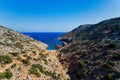 Aerial view of Shipwreck Olympia in Amorgos island Royalty Free Stock Photo