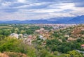 Aerial view of Shkoder town in Albania from Rosafa Castle hill