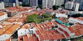 Aerial view of shophouses in Singapore City Royalty Free Stock Photo