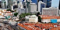 Aerial view of shophouses in Singapore City Royalty Free Stock Photo