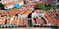 Aerial view of shophouses in Singapore City Royalty Free Stock Photo
