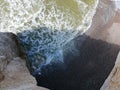 Aerial view of the shore at Freshwater Bay, Isle of Wight Royalty Free Stock Photo