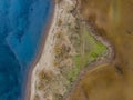 Aerial view of the shore in Skala Kalloni, Lesvos, Greece Royalty Free Stock Photo