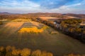 Aerial view of Etowah Indian Mounds Historic Site in Cartersville Georgia Royalty Free Stock Photo