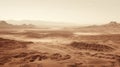 Stunning Desert Landscape: Aerial View With Duotone Colors