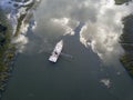 Aerial view of shrimp boat in South Carolina Royalty Free Stock Photo