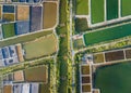 Aerial view of shrimp breeding farms in Giao Thuy, Namdinh, Vietnam Royalty Free Stock Photo