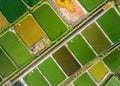 Aerial view of shrimp breeding farms in Giao Thuy, Namdinh, Vietnam Royalty Free Stock Photo