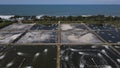 Aerial view, shrimp ponds adjacent to the south coast of Yogyakarta. To become the largest shrimp supplier center