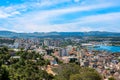 Aerial view of the Sibenik, Croatia. Beautiful old city of Sibenik, town center and adriatic sea Royalty Free Stock Photo