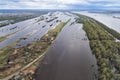 Aerial view of the Siberian river Irtysh Royalty Free Stock Photo