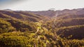 Aerial view of Sibillini mountains in Autumn